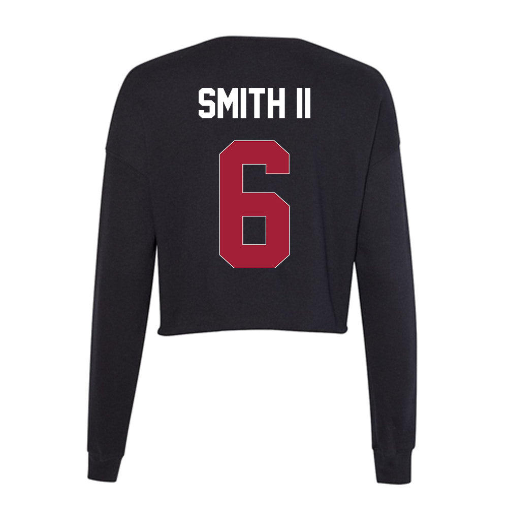 Oklahoma - NCAA Football : Nigel Smith II - Women's Cropped Crew Fleece-1
