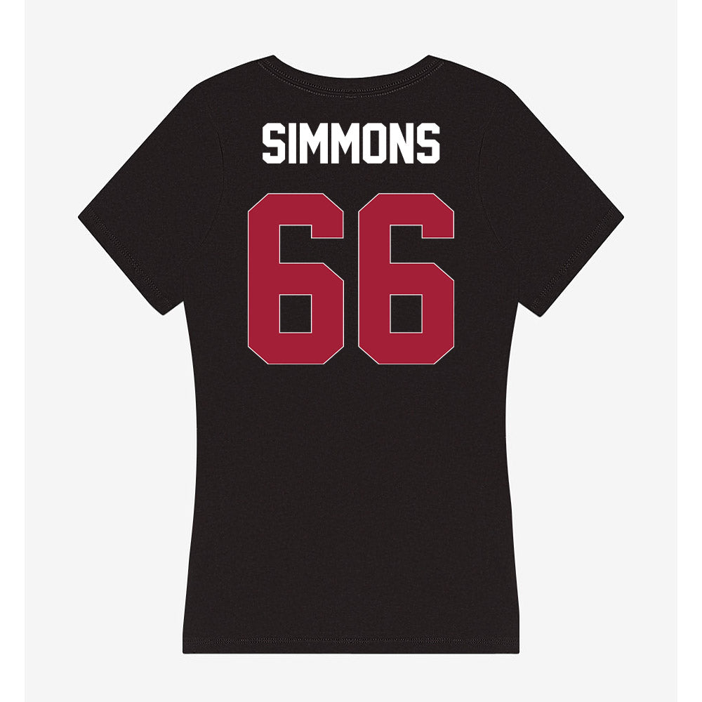 Oklahoma - NCAA Football : Derek Simmons - Women's V-Neck T-Shirt-1