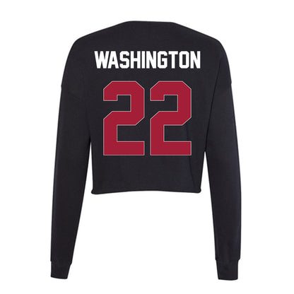 Oklahoma - NCAA Football : Trynae Washington - Women's Cropped Crew Fleece-1