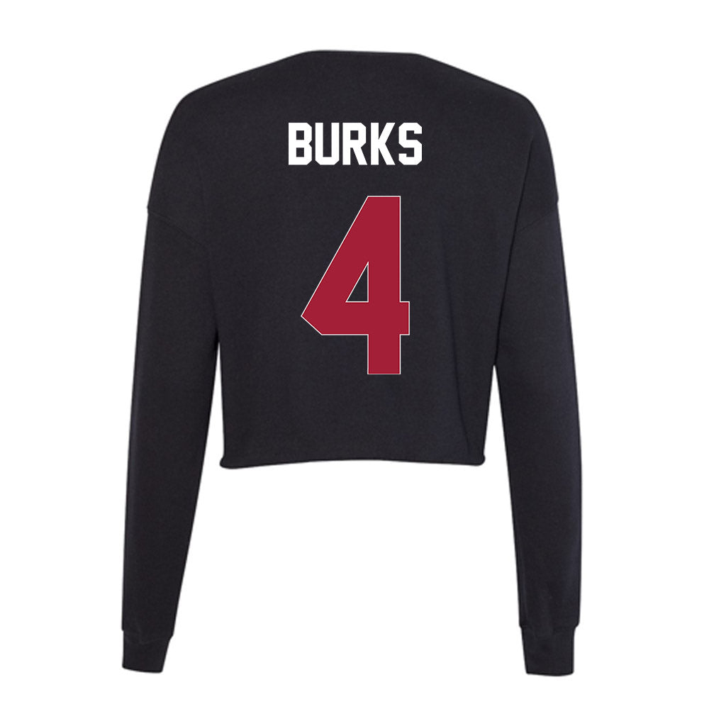 Oklahoma - NCAA Football : Deion Burks - Women's Cropped Crew Fleece-1