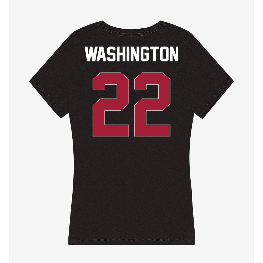 Oklahoma - NCAA Football : Trynae Washington - Women's V-Neck T-Shirt-1