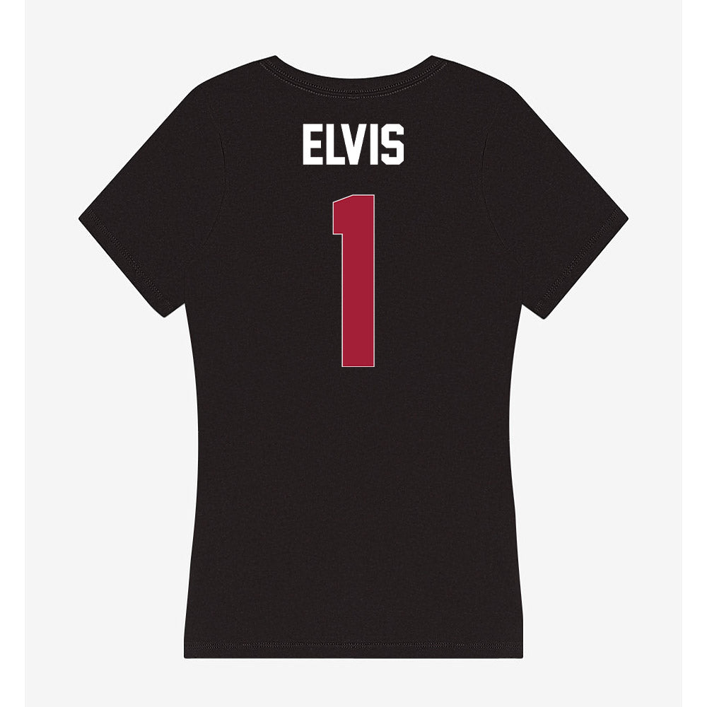 Oklahoma - NCAA Men's Basketball : Kobe Elvis - Women's V-Neck T-Shirt-1