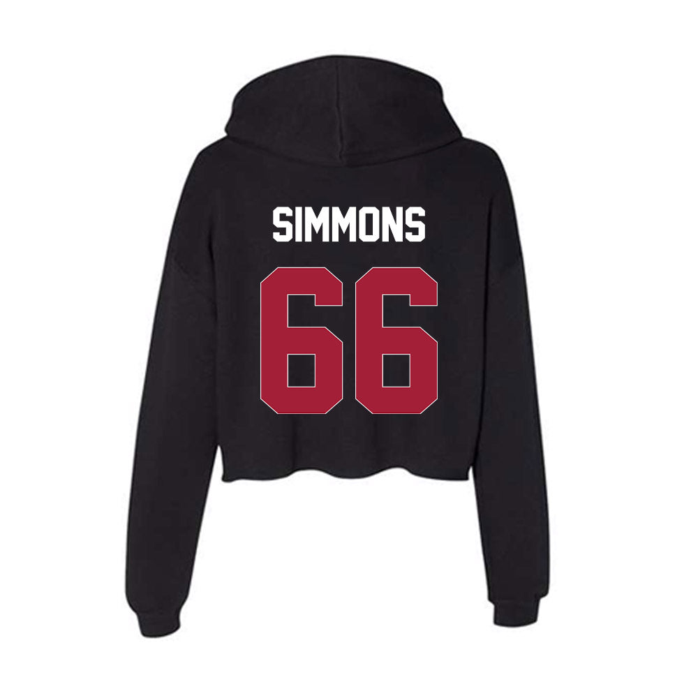 Oklahoma - NCAA Football : Derek Simmons - Women's Crop Fleece Hoodie-1