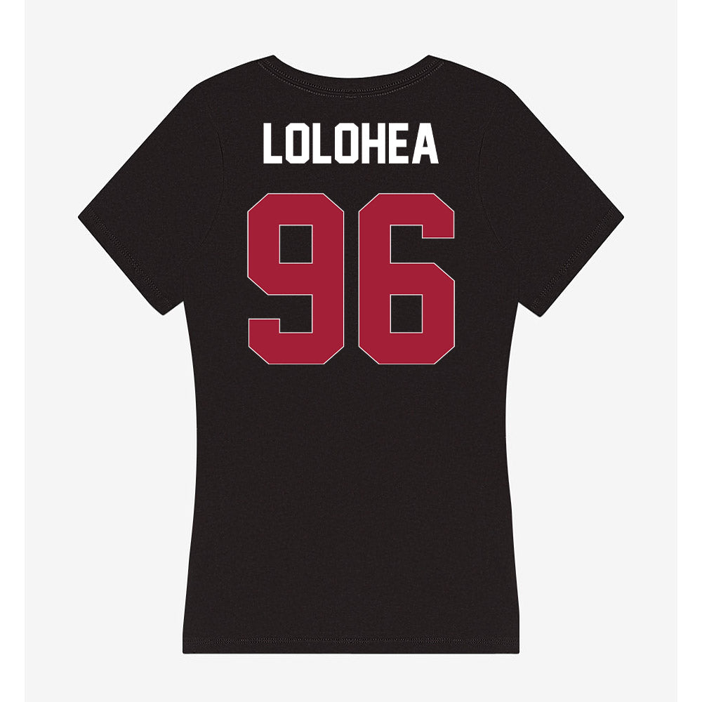 Oklahoma - NCAA Football : Siolaa Lolohea - Women's V-Neck T-Shirt-1