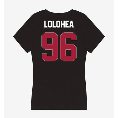 Oklahoma - NCAA Football : Siolaa Lolohea - Women's V-Neck T-Shirt-1
