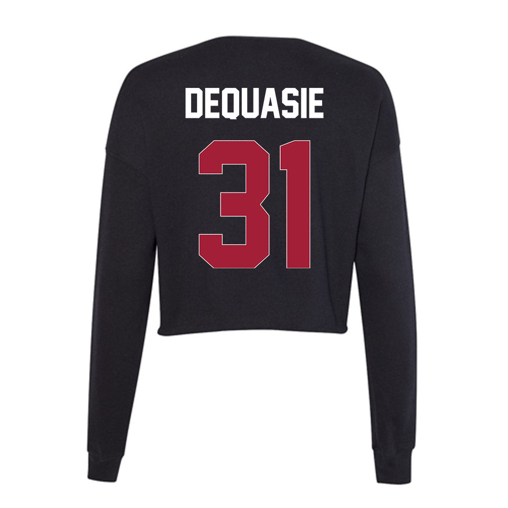 Oklahoma - NCAA Football : Reed DeQuasie - Women's Cropped Crew Fleece-1