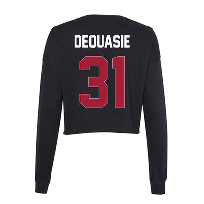Oklahoma - NCAA Football : Reed DeQuasie - Women's Cropped Crew Fleece-1