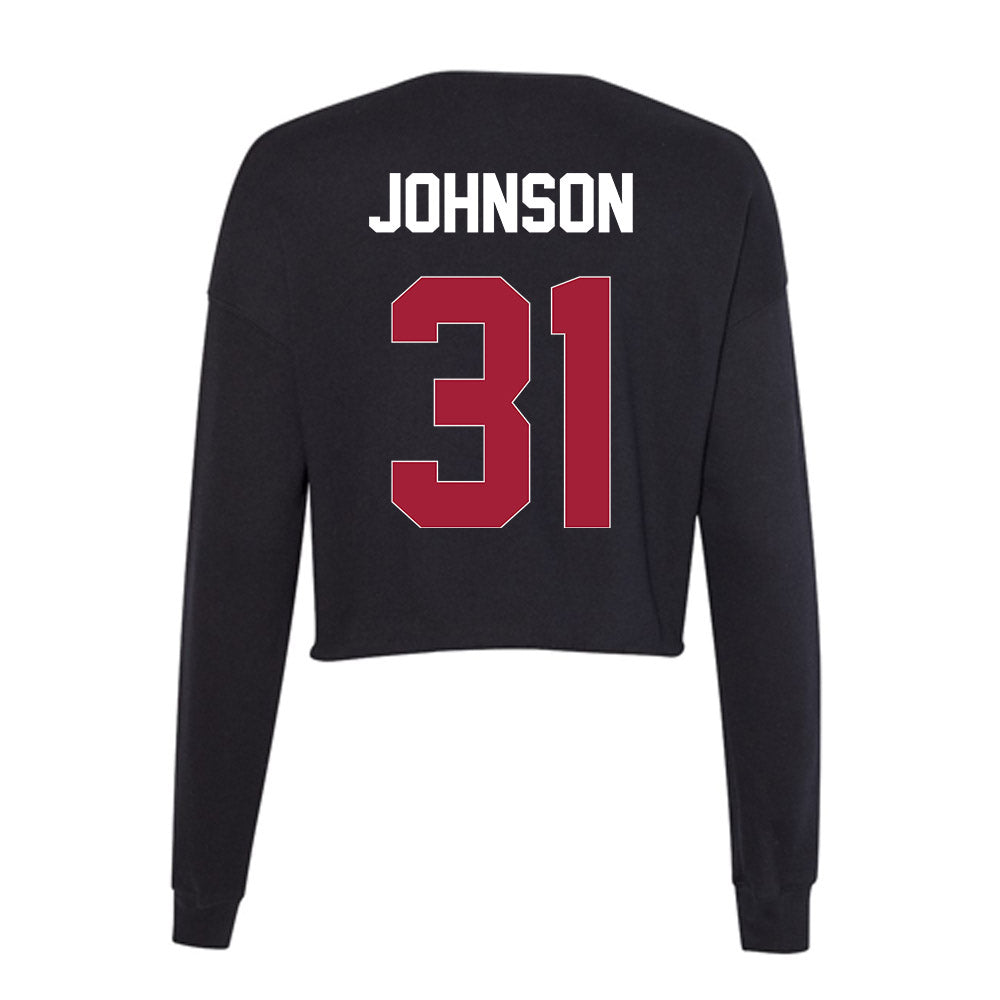 Oklahoma - NCAA Baseball : Cameron Johnson - Women's Cropped Crew Fleece-1