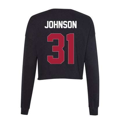 Oklahoma - NCAA Baseball : Cameron Johnson - Women's Cropped Crew Fleece-1