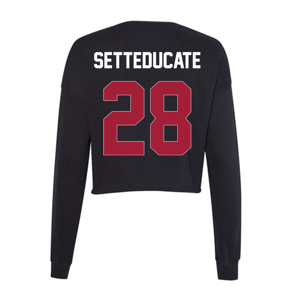 Oklahoma - NCAA Women's Soccer : Luciana Setteducate - Women's Cropped Crew Fleece-1