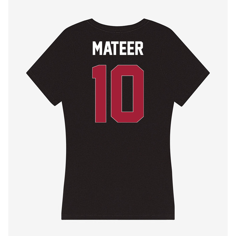 Oklahoma - NCAA Football : John Mateer - Women's V-Neck T-Shirt-1