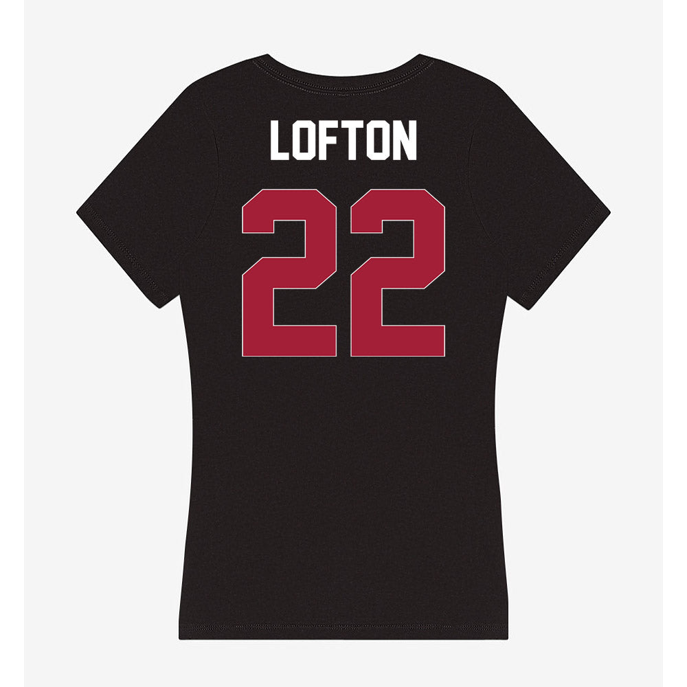 Oklahoma - NCAA Women's Basketball : Keziah Lofton - Women's V-Neck T-Shirt-1