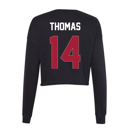 Oklahoma - NCAA Football : Elijah Thomas - Women's Cropped Crew Fleece-1