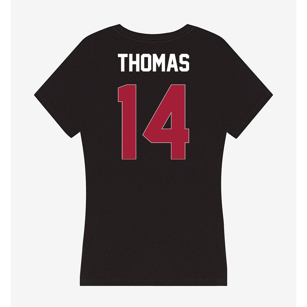 Oklahoma - NCAA Football : Elijah Thomas - Women's V-Neck T-Shirt-1