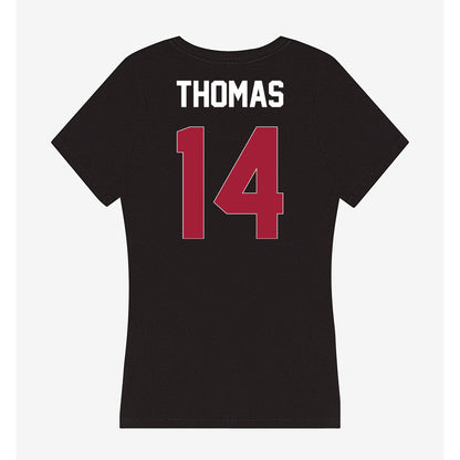 Oklahoma - NCAA Football : Elijah Thomas - Women's V-Neck T-Shirt-1