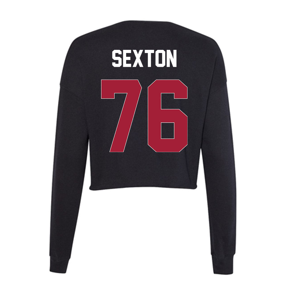 Oklahoma - NCAA Football : Jacob Sexton - Women's Cropped Crew Fleece-1