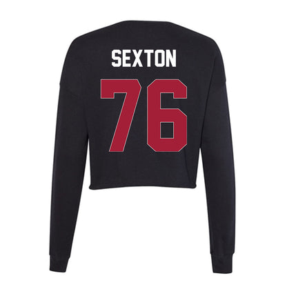 Oklahoma - NCAA Football : Jacob Sexton - Women's Cropped Crew Fleece-1