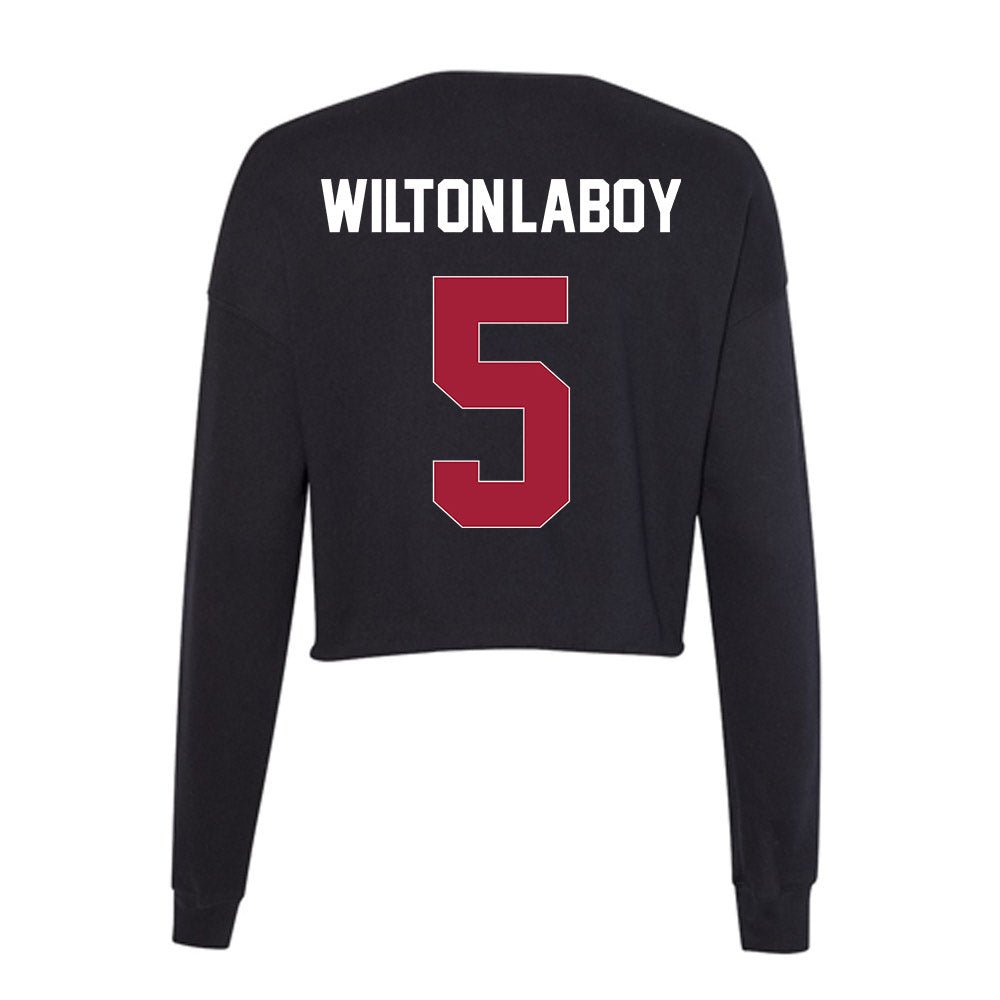 Oklahoma - NCAA Women's Volleyball : Leah Wilton-LaBoy - Women's Cropped Crew Fleece-1