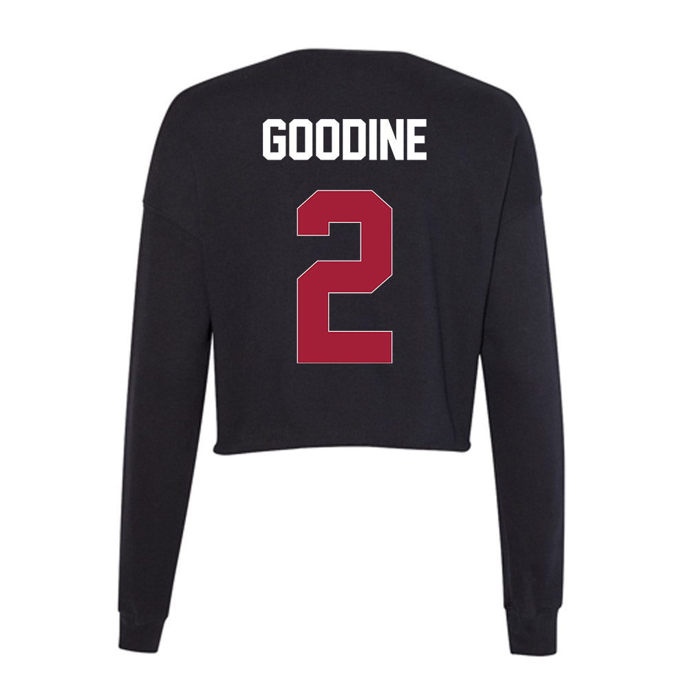 Oklahoma - NCAA Men's Basketball : Brycen Goodine - Women's Cropped Crew Fleece-1