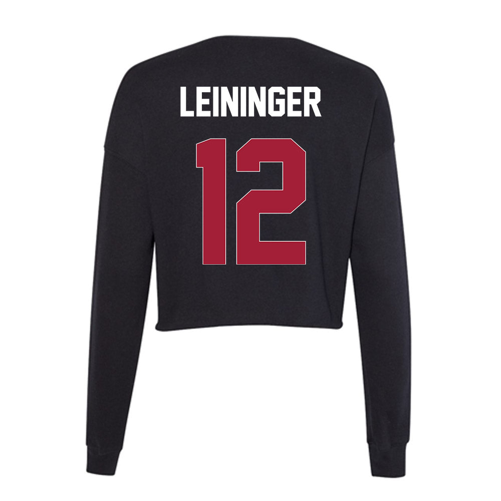 Oklahoma - NCAA Baseball : Ryley Leininger - Women's Cropped Crew Fleece-1