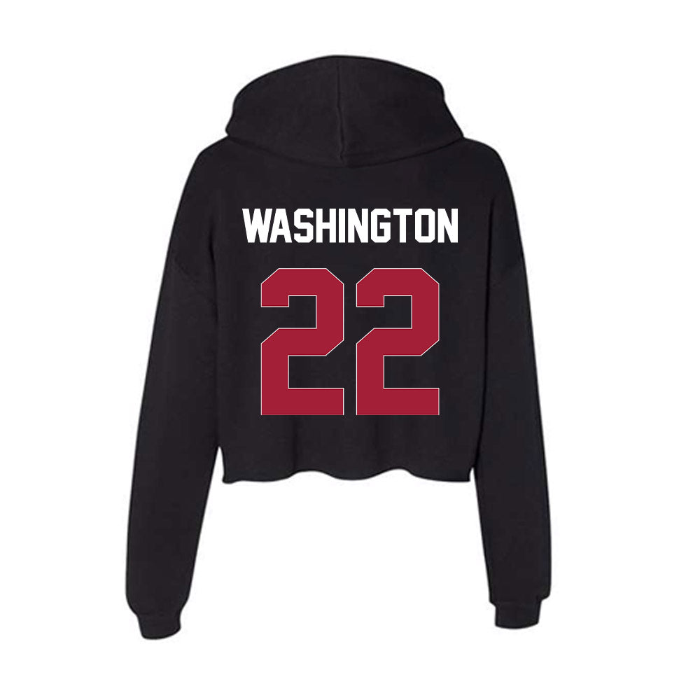 Oklahoma - NCAA Football : Trynae Washington - Women's Crop Fleece Hoodie-1