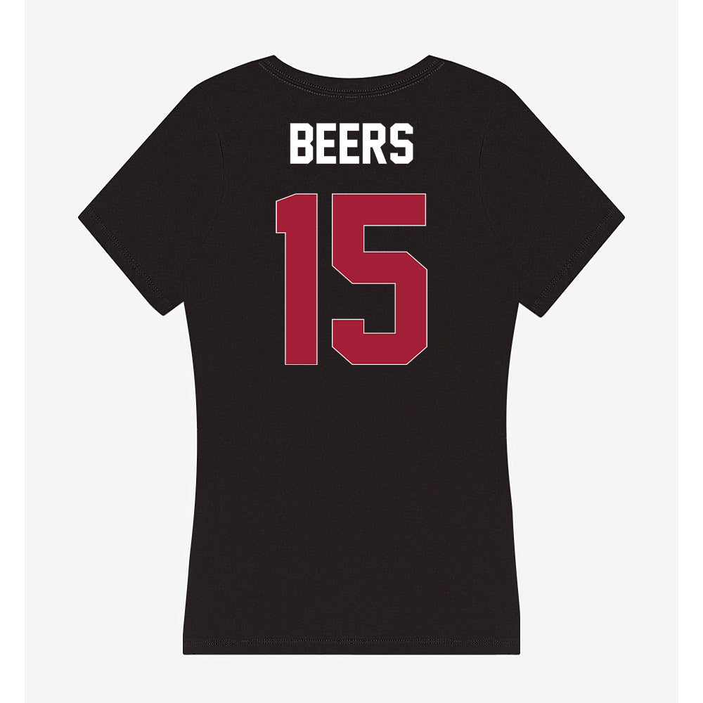 Oklahoma - NCAA Women's Basketball : Raegan Beers - Women's V-Neck T-Shirt-1