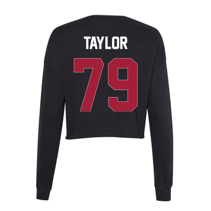 Oklahoma - NCAA Football : Jake Taylor - Women's Cropped Crew Fleece-1