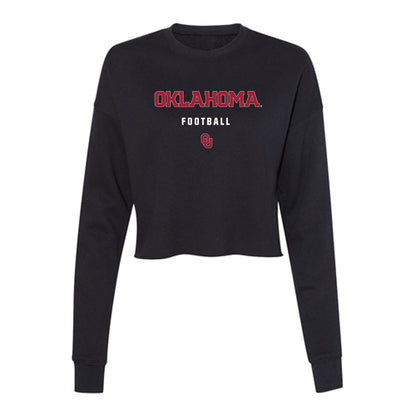 Oklahoma - NCAA Football : Jaydan Hardy - Women's Cropped Crew Fleece-0