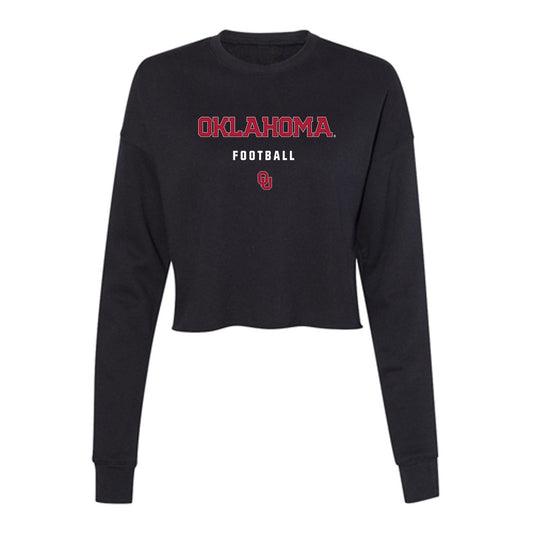 Oklahoma - NCAA Football : Jacob Sexton - Women's Cropped Crew Fleece-0
