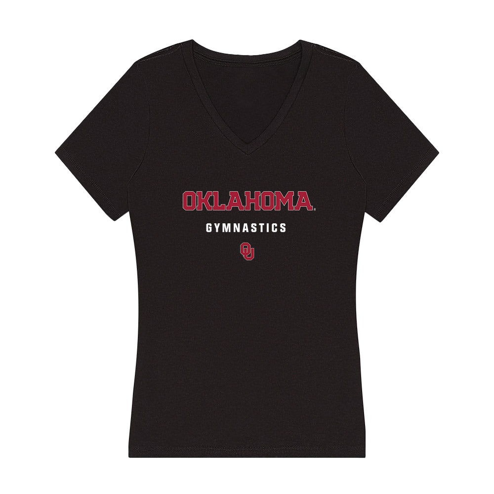 Oklahoma - NCAA Men's Gymnastics : Zach Marckx - Women's V-Neck T-Shirt-0