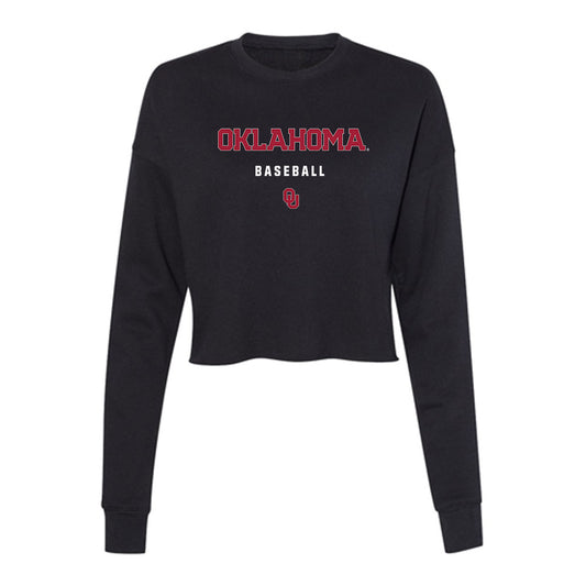 Oklahoma - NCAA Baseball : Jacob Gholston - Women's Cropped Crew Fleece-0