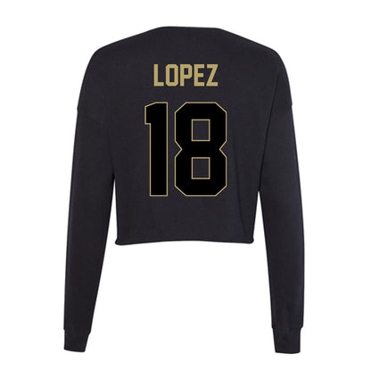 Central Florida - NCAA Men's Soccer : Javier Lopez - Women's Cropped Crew Fleece-1