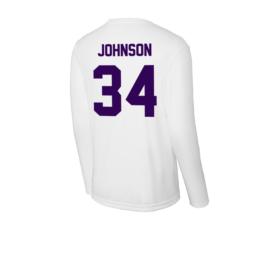 Kansas State - NCAA Men's Basketball : Nate Johnson - Activewear Long Sleeve T-Shirt-1