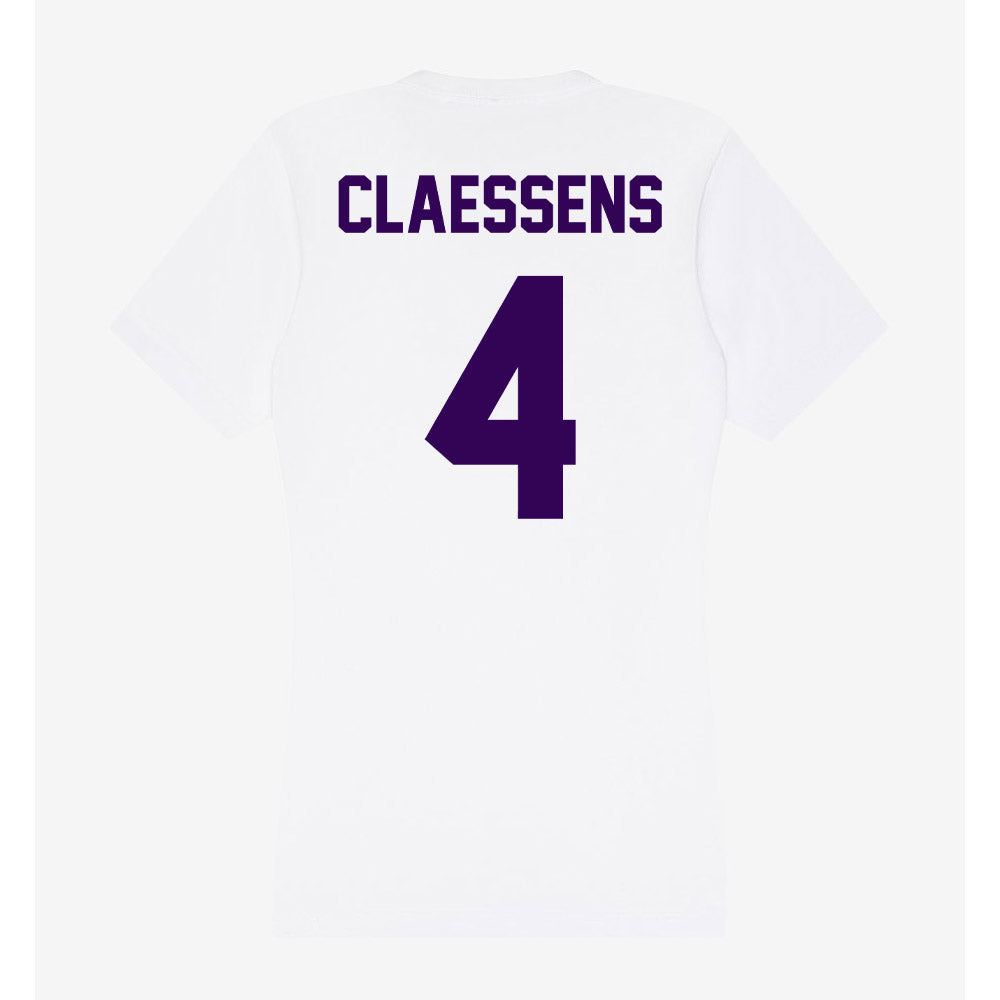 Kansas State - NCAA Women's Basketball : Nastja Claessens - Women's V-Neck T-Shirt-1