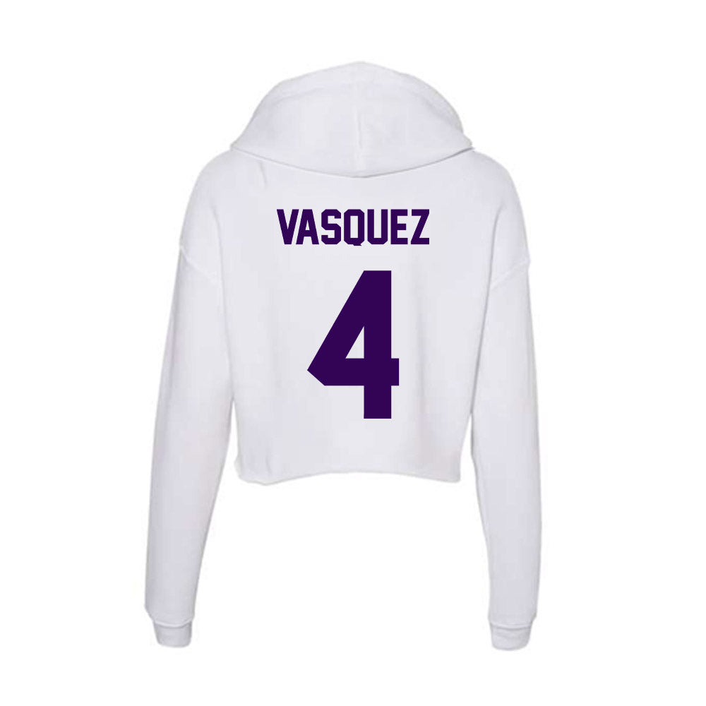 Kansas State - NCAA Baseball : Carlos Vasquez - Women's Crop Fleece Hoodie-1