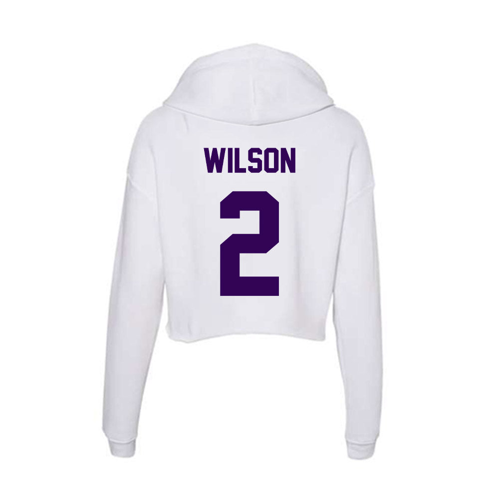 Kansas State - NCAA Men's Basketball : Exavier Wilson - Women's Crop Fleece Hoodie-1