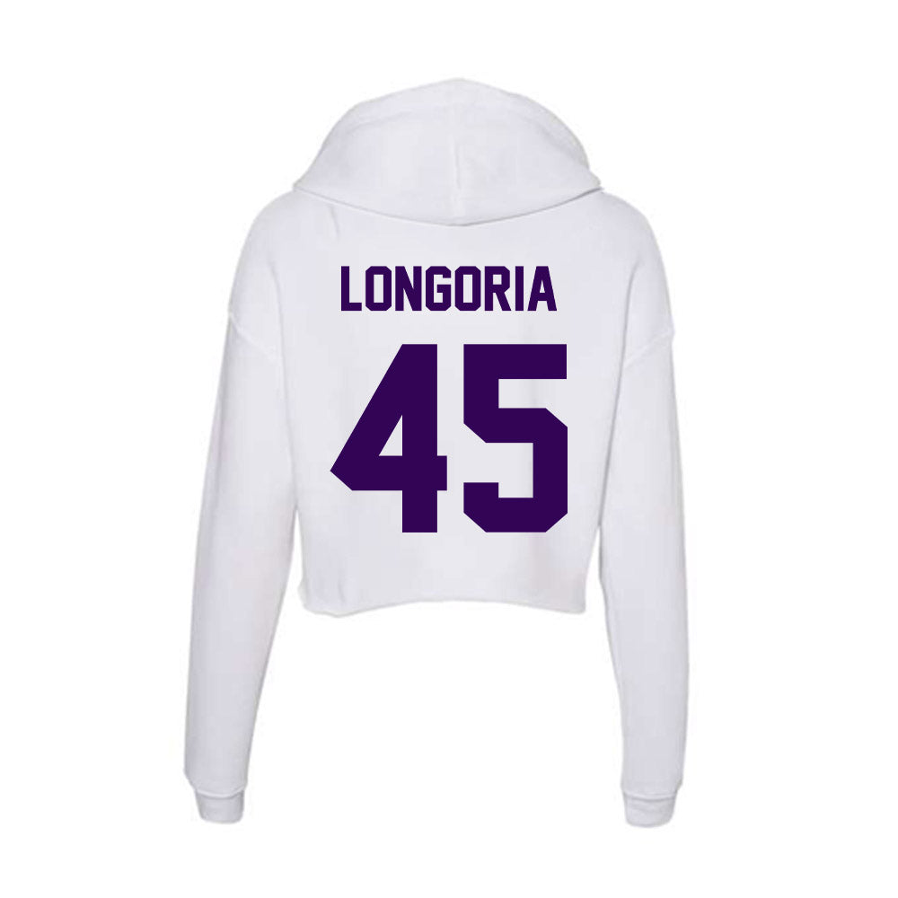 Kansas State - NCAA Baseball : Adan Longoria - Women's Crop Fleece Hoodie-1