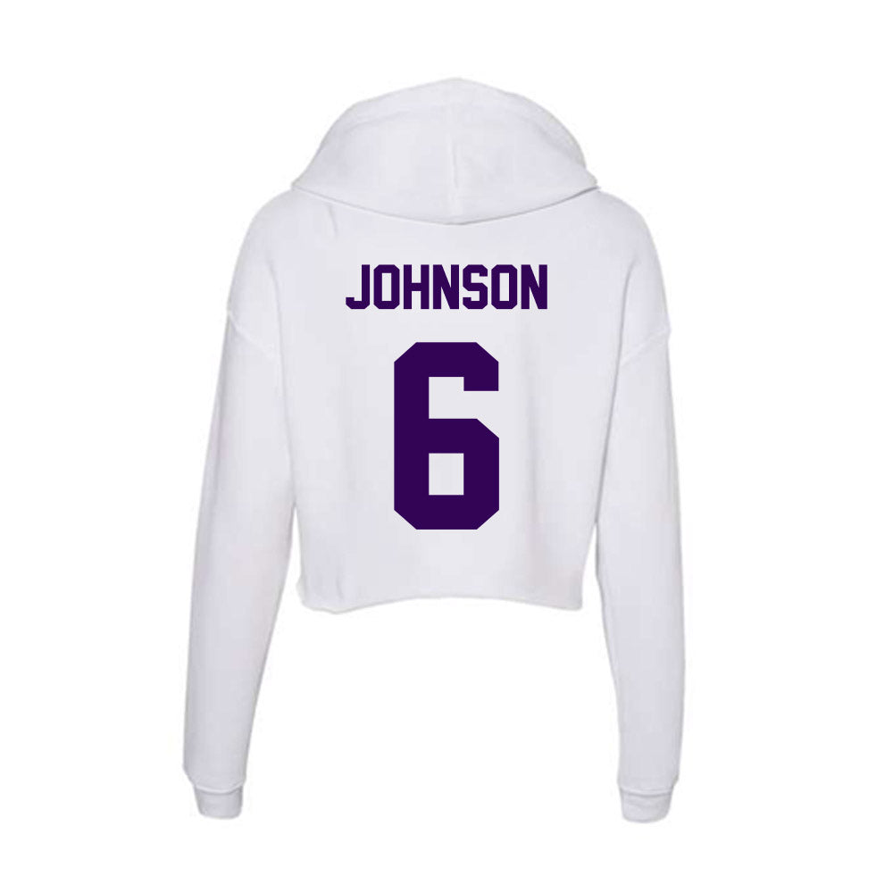 Kansas State - NCAA Men's Basketball : Marcus Johnson - Women's Crop Fleece Hoodie-1