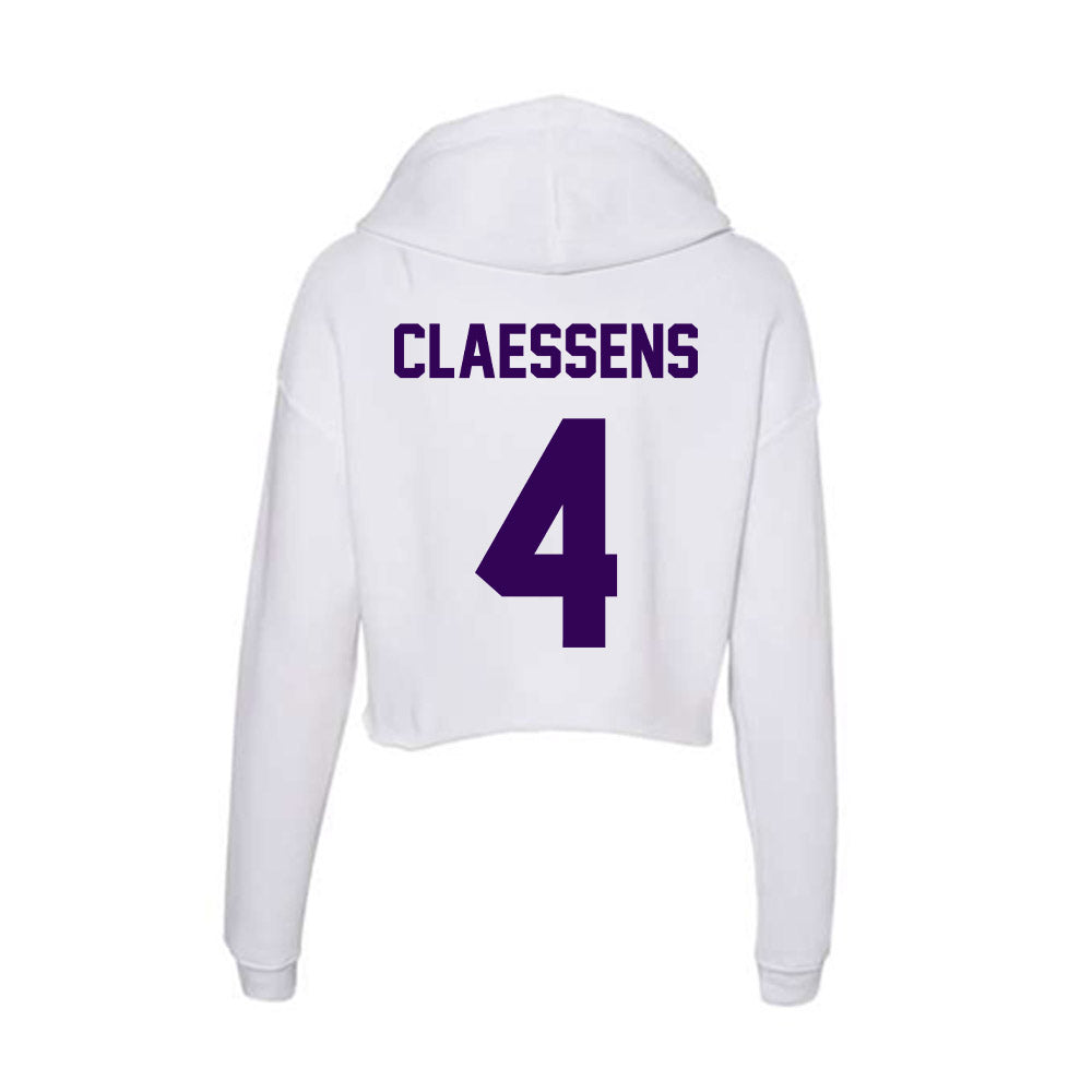 Kansas State - NCAA Women's Basketball : Nastja Claessens - Women's Crop Fleece Hoodie-1