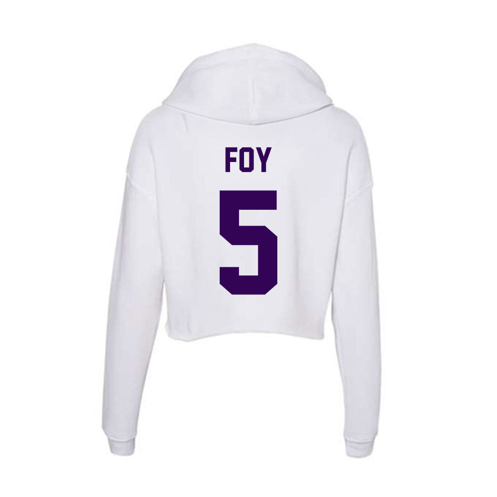 Kansas State - NCAA Women's Basketball : Aniya' Foy - Women's Crop Fleece Hoodie-1