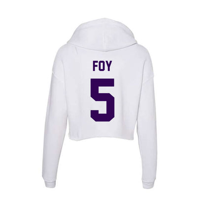 Kansas State - NCAA Women's Basketball : Aniya' Foy - Women's Crop Fleece Hoodie-1