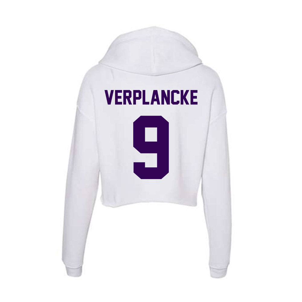 Kansas State - NCAA Women's Soccer : Jenna Verplancke - Women's Crop Fleece Hoodie-1
