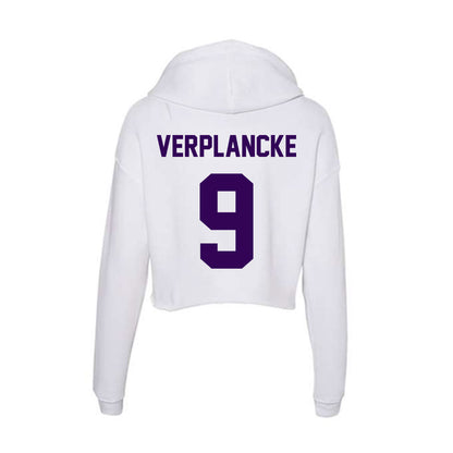 Kansas State - NCAA Women's Soccer : Jenna Verplancke - Women's Crop Fleece Hoodie-1