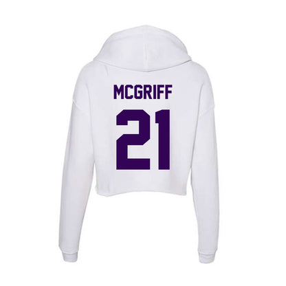 Kansas State - NCAA Men's Basketball : Khamari McGriff - Women's Crop Fleece Hoodie-1