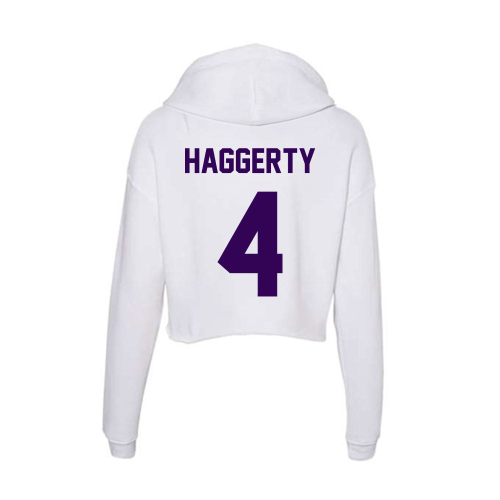 Kansas State - NCAA Men's Basketball : Pj Haggerty - Women's Crop Fleece Hoodie-1