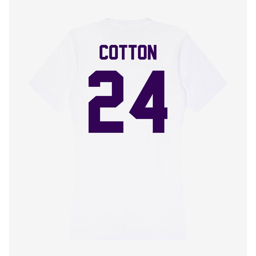 Kansas State - NCAA Women's Basketball : Jenessa Cotton - Women's V-Neck T-Shirt-1