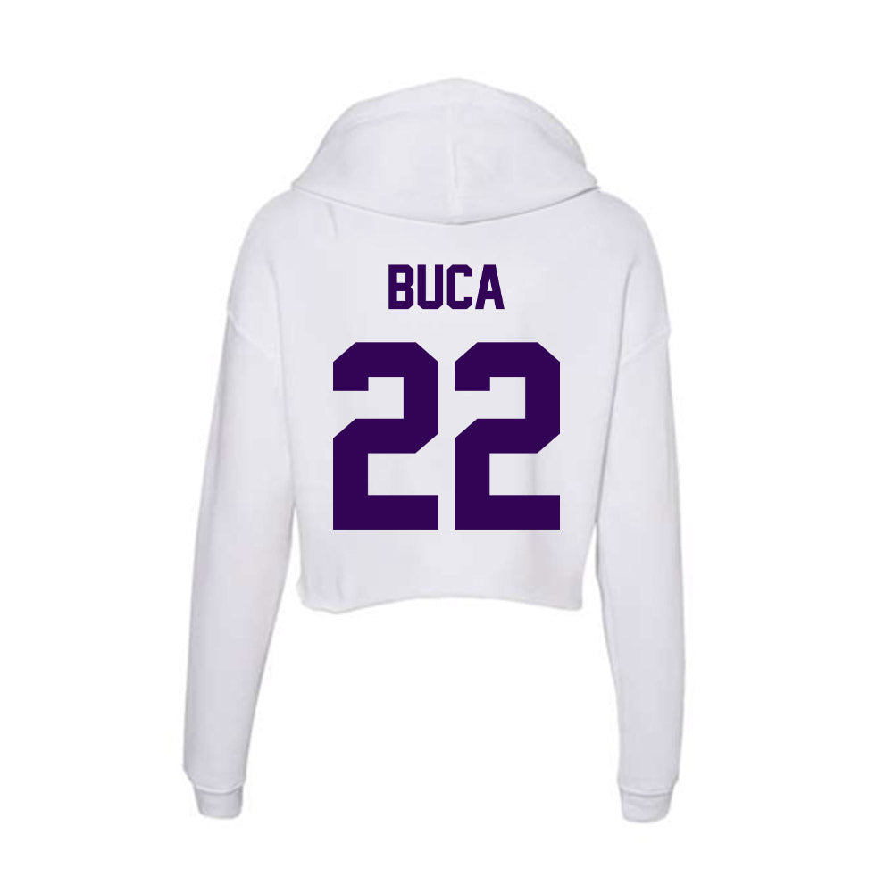 Kansas State - NCAA Men's Basketball : Dorin Buca - Women's Crop Fleece Hoodie-1