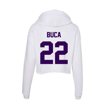 Kansas State - NCAA Men's Basketball : Dorin Buca - Women's Crop Fleece Hoodie-1