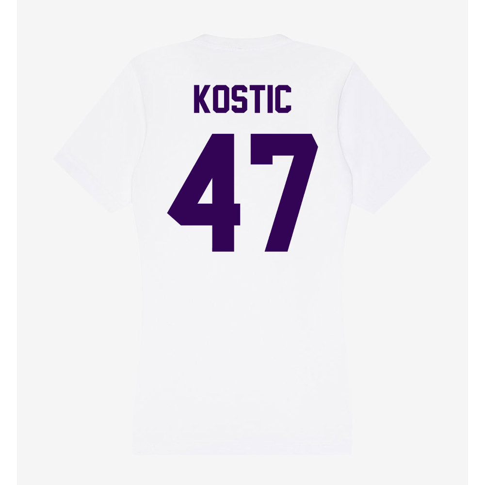 Kansas State - NCAA Men's Basketball : Andrej Kostic - Women's V-Neck T-Shirt-1