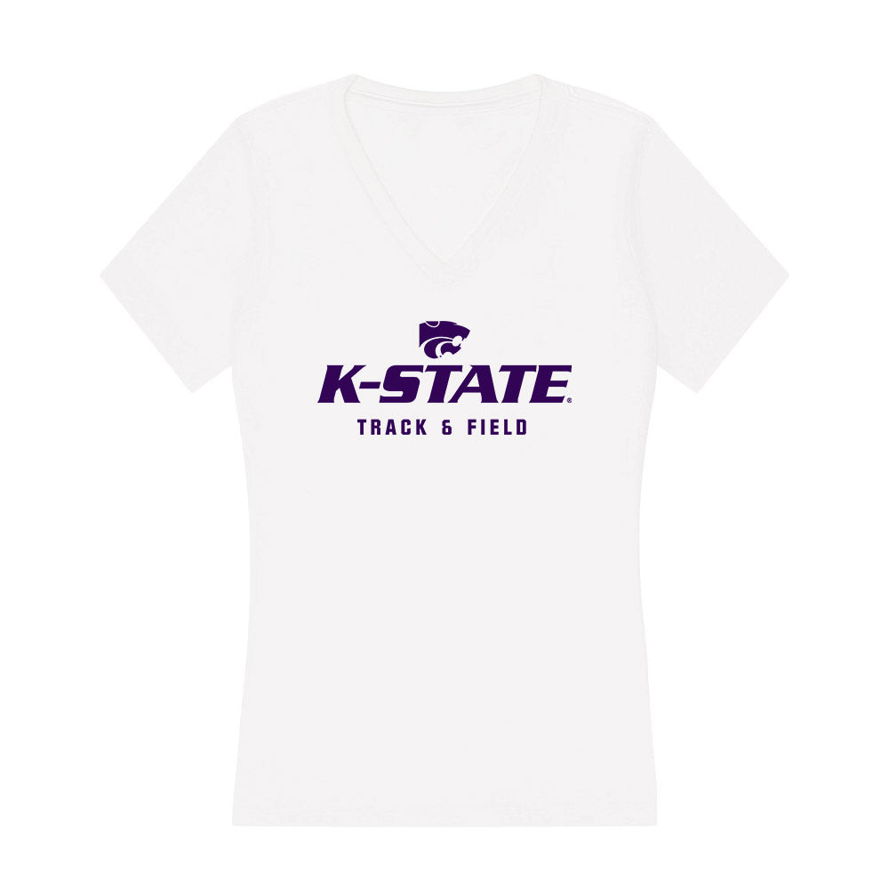 Kansas State - NCAA Women's Track & Field : Claire Bybee - Women's V-Neck T-Shirt-0